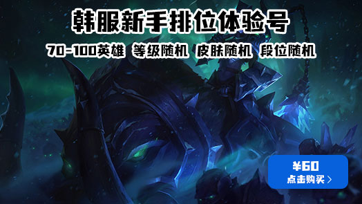 LOL韩服新手排位体验号 等级随机 段位随机 70-100英雄